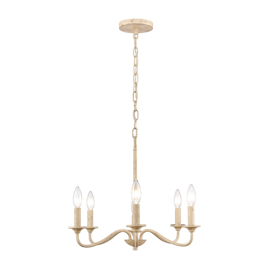 Atlas Lighting Ellisville 30in 6-Light Chandelier | Transitional Antique Cream Metal | Dining Room & Kitchen Island | Model CL11162-CR