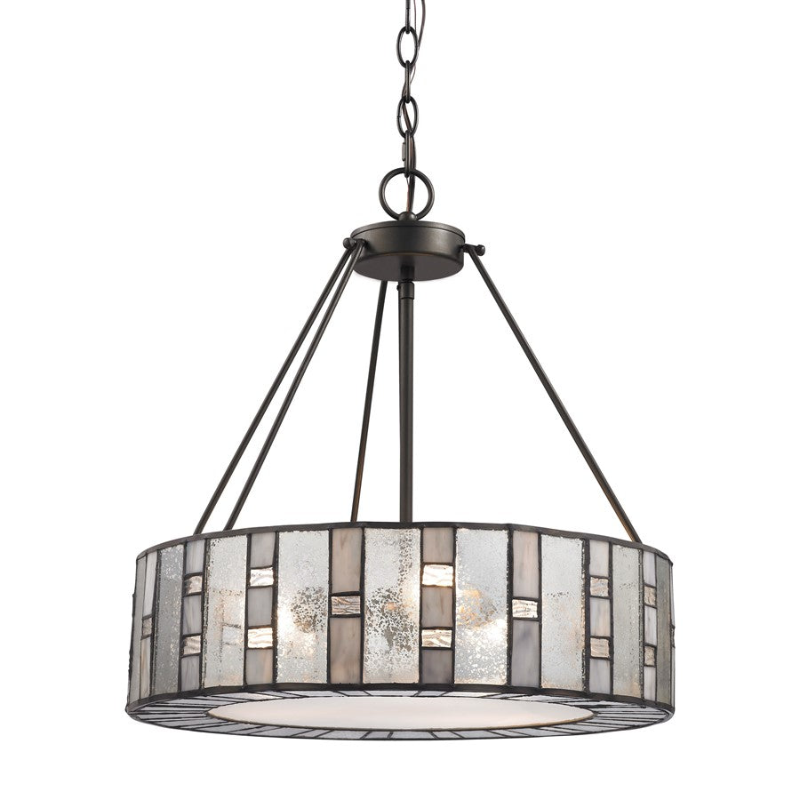 Atlas Lighting Ethan 18in 3-Light Chandelier | Transitional Tiffany Bronze and Silver Mercury Glass | Dining Room & Entryway | Model CL11165-BZ
