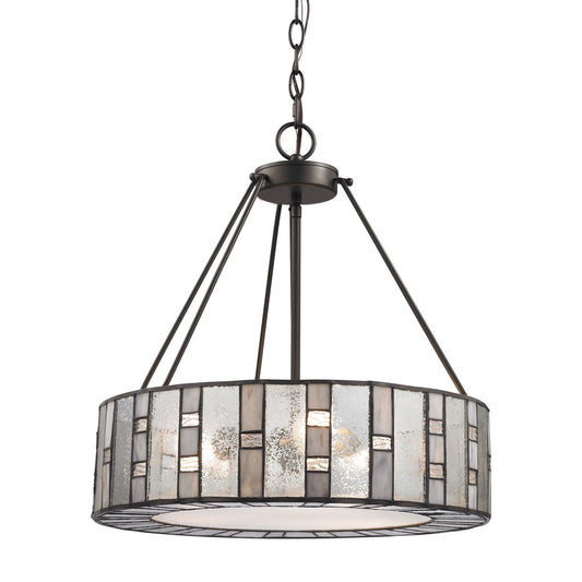 Atlas Lighting Ethan 18in 3-Light Chandelier | Transitional Tiffany Bronze and Silver Mercury Glass | Dining Room & Entryway | Model CL11165-BZ