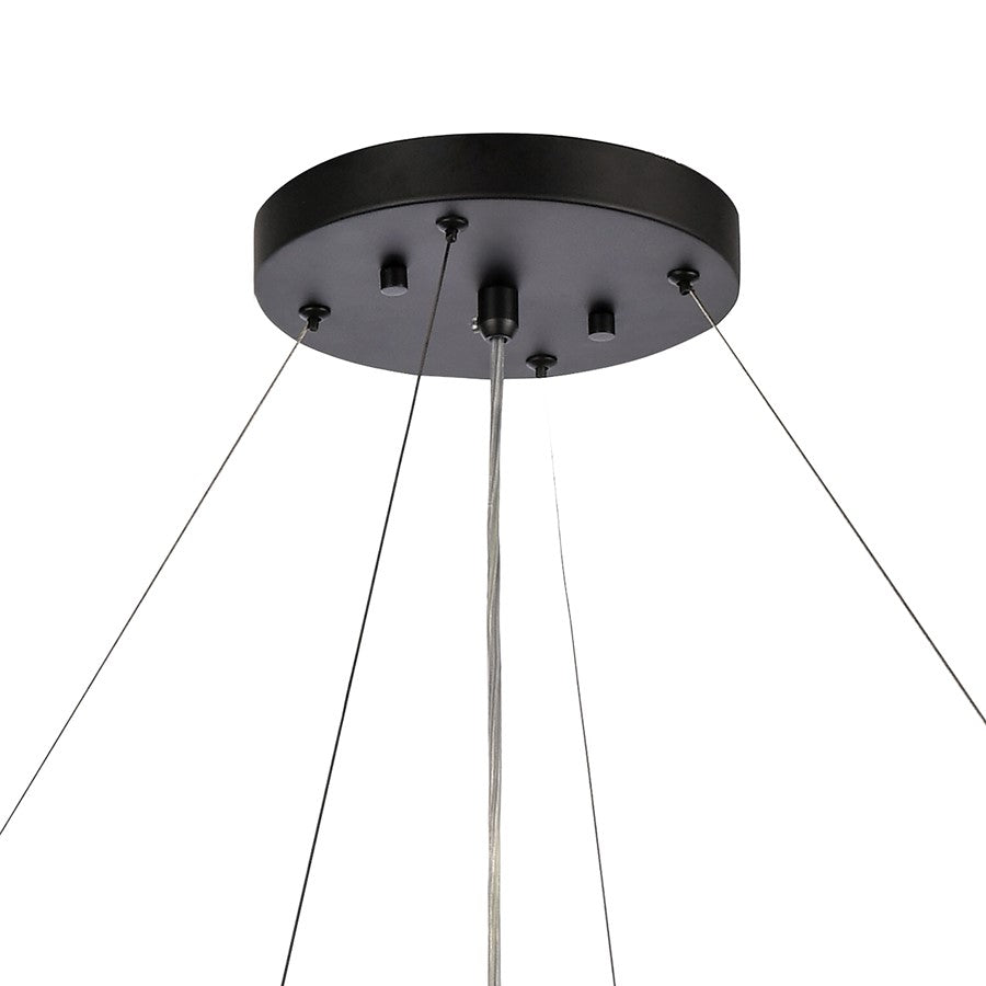 Atlas Lighting Fantania 36in 8-Light Chandelier | Traditional Matte Black and Clear Crystal | Dining Room & Entryway | Model CL11169-BK