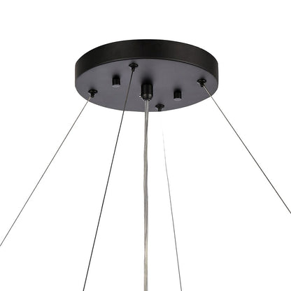 Atlas Lighting Fantania 36in 8-Light Chandelier | Traditional Matte Black and Clear Crystal | Dining Room & Entryway | Model CL11169-BK