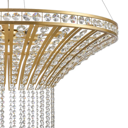 Atlas Lighting Fantania 36in 8-Light Chandelier | Traditional Gold and Clear Crystal | Dining Room & Living Room | 36 x 36 x 23 in | Model CL11169-GD