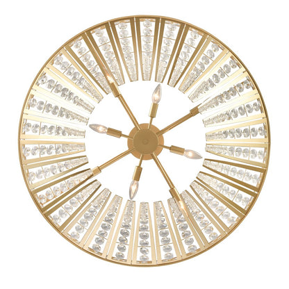 Atlas Lighting Fantania 36in 8-Light Chandelier | Traditional Gold and Clear Crystal | Dining Room & Living Room | 36 x 36 x 23 in | Model CL11169-GD