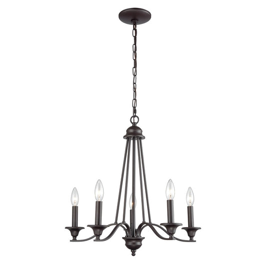 Atlas Lighting Farmington 21in 5-Light Chandelier | Traditional Oil Rubbed Bronze | Dining Room & Living Room | 21 x 21 x 21 in | Model CL11170-BZ
