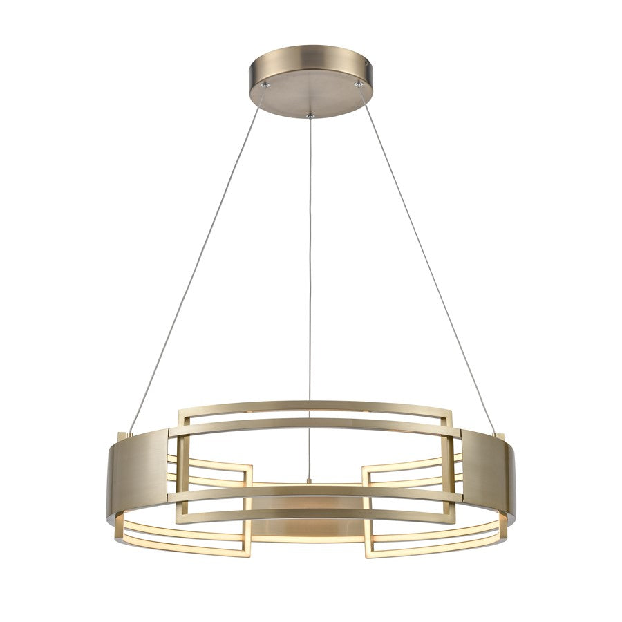 Atlas Lighting Fashionista 24in LED Chandelier | Modern Champagne Gold | Dining Room & Living Room | 24 x 24 x 6 in | Model CL11171-GD