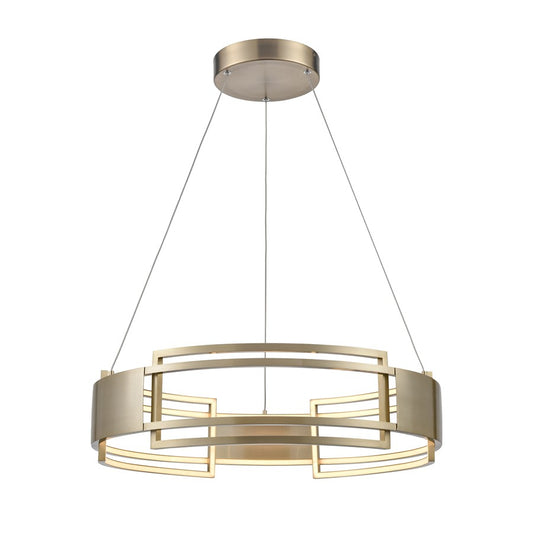 Atlas Lighting Fashionista 24in LED Chandelier | Modern Champagne Gold | Dining Room & Living Room | 24 x 24 x 6 in | Model CL11171-GD