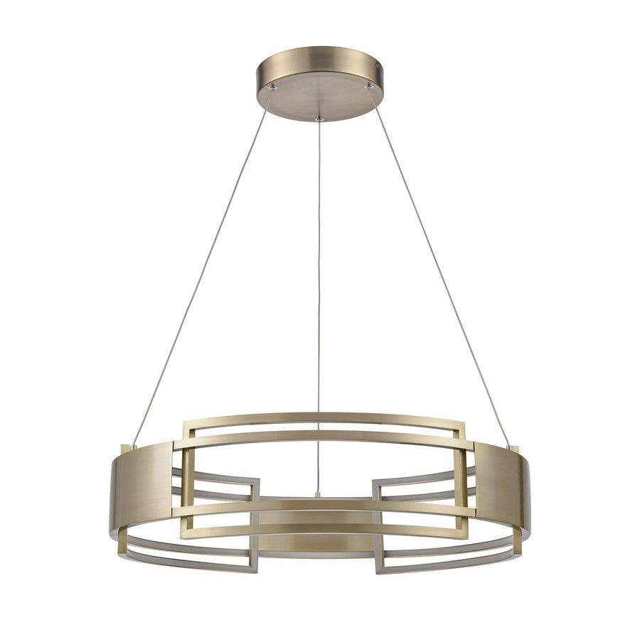 Atlas Lighting Fashionista 24in LED Chandelier | Modern Champagne Gold | Dining Room & Living Room | 24 x 24 x 6 in | Model CL11171-GD
