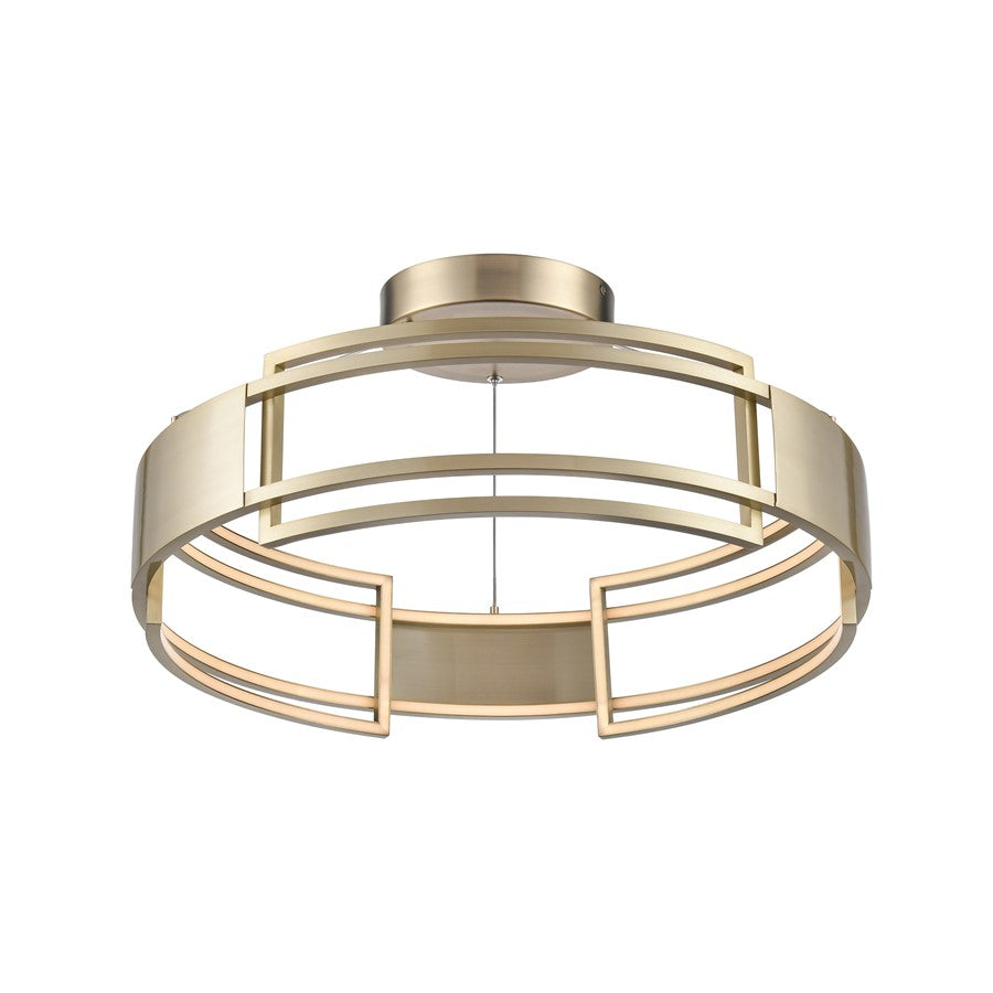 Atlas Lighting Fashionista 24in LED Chandelier | Modern Champagne Gold | Dining Room & Living Room | 24 x 24 x 6 in | Model CL11171-GD