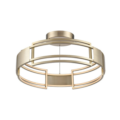 Atlas Lighting Fashionista 24in LED Chandelier | Modern Champagne Gold | Dining Room & Living Room | 24 x 24 x 6 in | Model CL11171-GD
