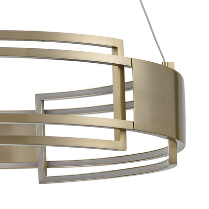 Atlas Lighting Fashionista 24in LED Chandelier | Modern Champagne Gold | Dining Room & Living Room | 24 x 24 x 6 in | Model CL11171-GD