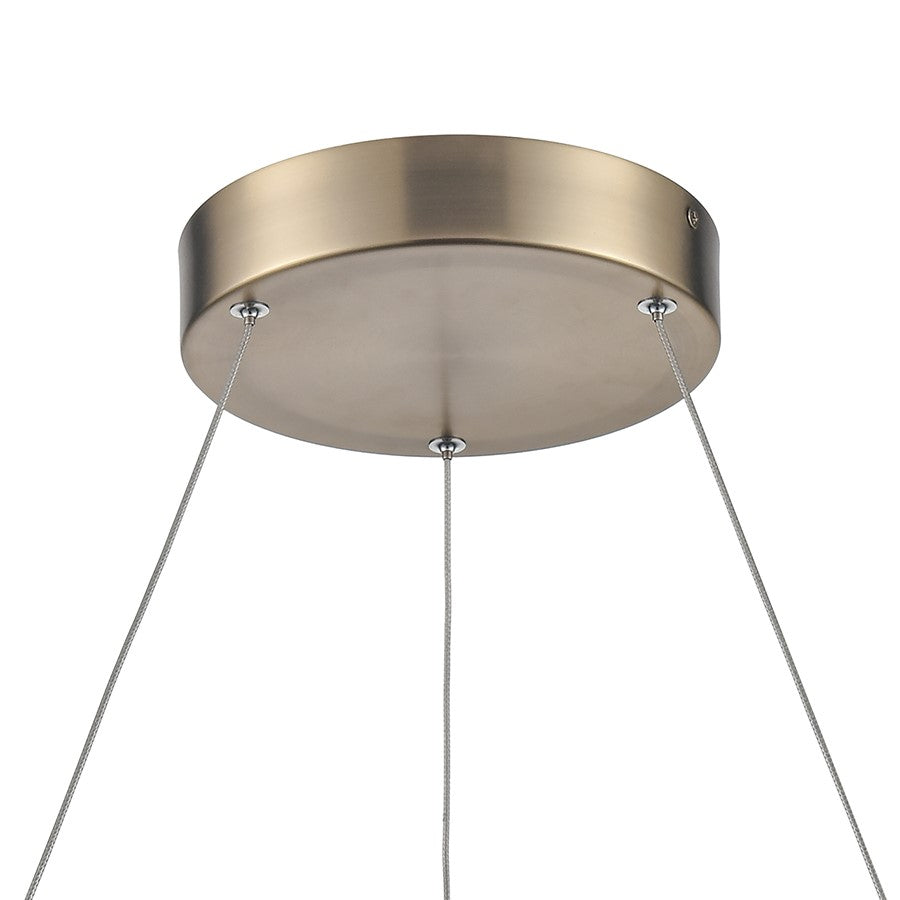 Atlas Lighting Fashionista 24in LED Chandelier | Modern Champagne Gold | Dining Room & Living Room | 24 x 24 x 6 in | Model CL11171-GD