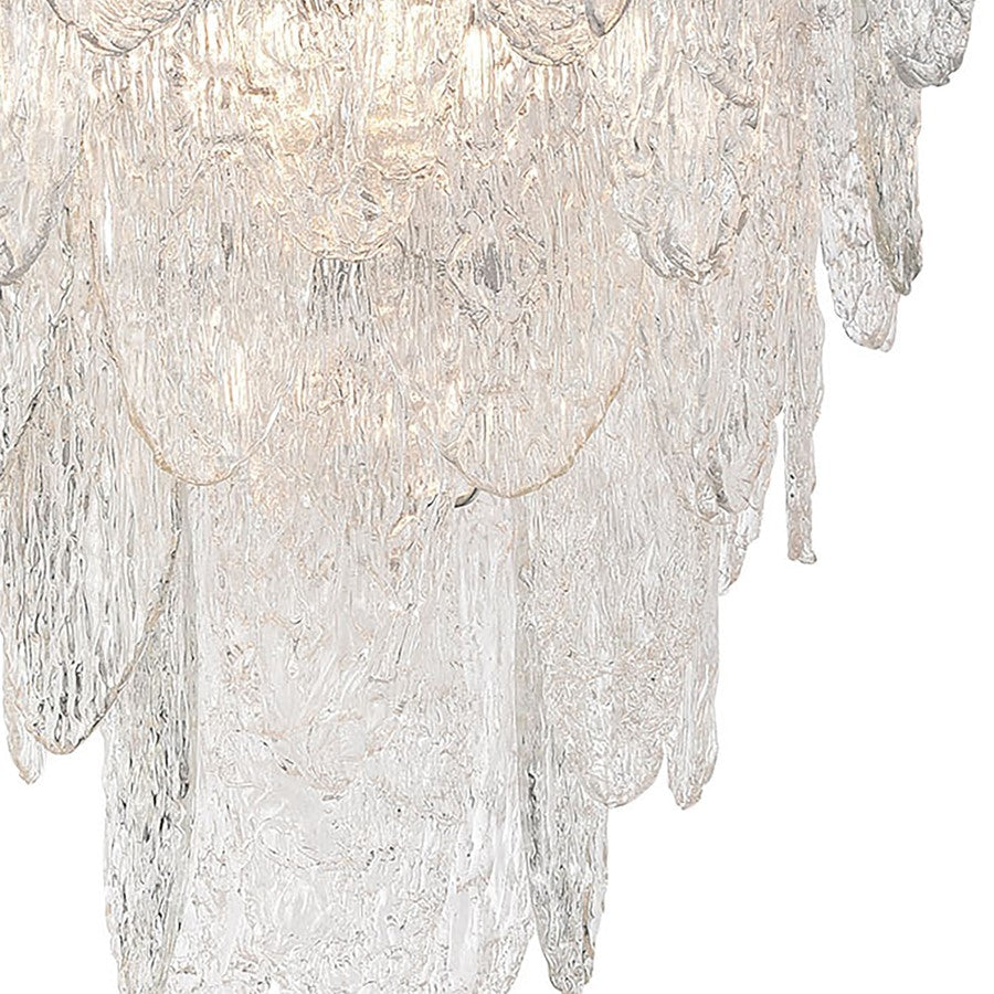 Atlas Lighting Frozen Cascade 26in 9-Light Chandelier | Traditional Polished Chrome and Clear Textured Glass | Dining Room | Model CL11188-CH