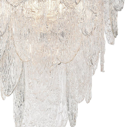 Atlas Lighting Frozen Cascade 26in 9-Light Chandelier | Traditional Polished Chrome and Clear Textured Glass | Dining Room | Model CL11188-CH