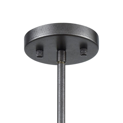 Atlas Lighting Halstead 24in 6-Light Chandelier | Transitional Ash Gray Wood and Dark Graphite Metal | Dining Room & Kitchen | Model CL11194-GY