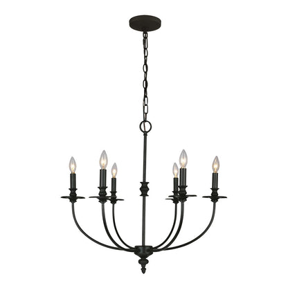 Atlas Lighting Hartford 25in 6-Light Chandelier | Traditional Oil Rubbed Bronze Metal | Dining Room & Living Room | 25 x 25 x 24 in | Model CL11199-BZ