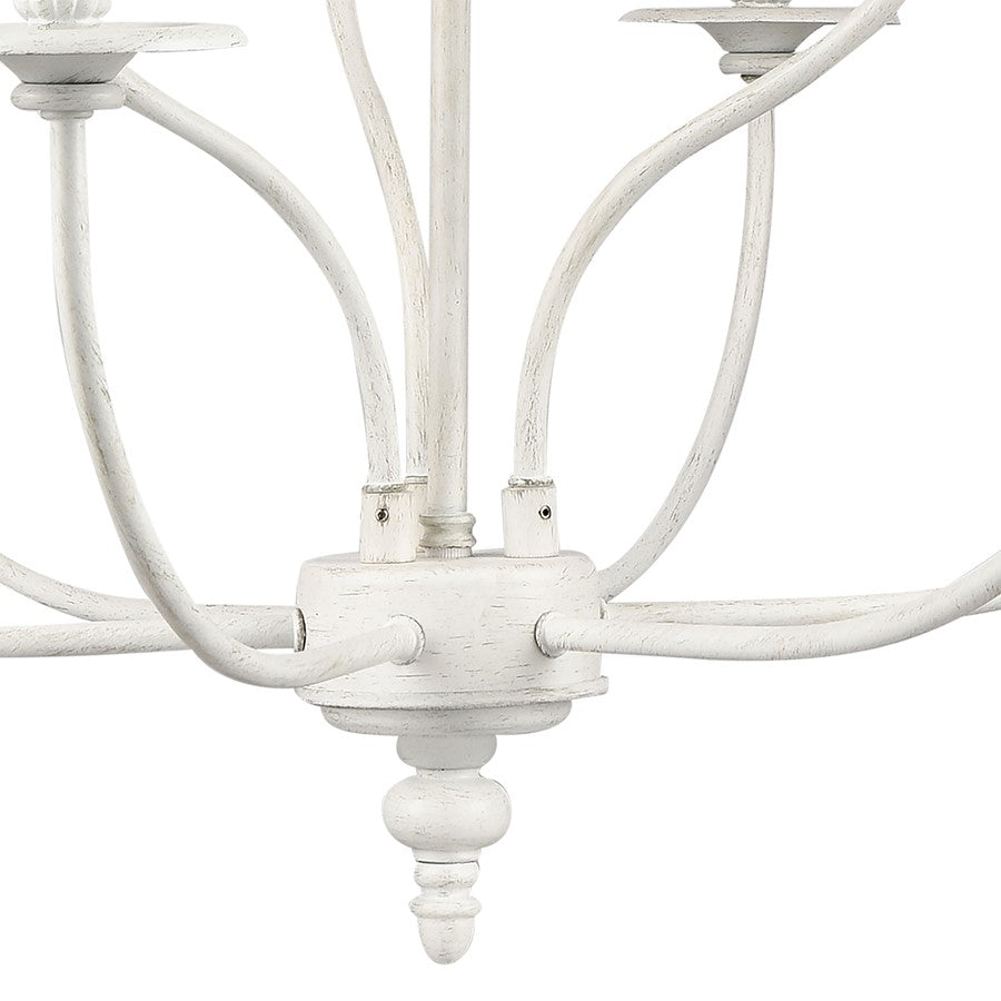 Atlas Lighting Hartford 29in 9-Light Chandelier | Farmhouse White Metal | Dining Room & Living Room | 29 x 29 x 28 in | Model CL11200-WH