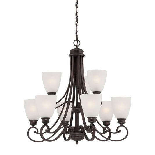 Atlas Lighting Haven 28in 9-Light Chandelier | Espresso Metal | Dining Room & Living Room | 28 x 28 x 28 in | Model CL11201-BN