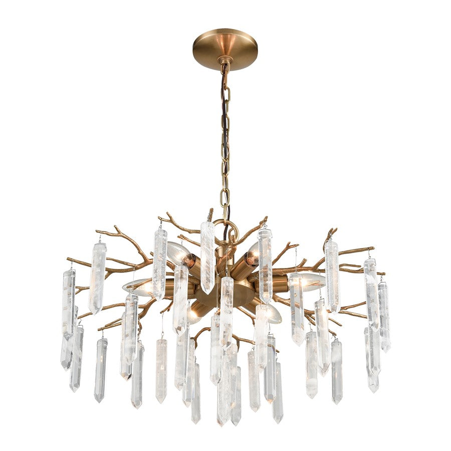 Atlas Lighting Kvist 22in 6-Light Chandelier | Transitional Cafe Bronze and Clear Crystal | Dining Room & Living Room | Model CL11212-BZ
