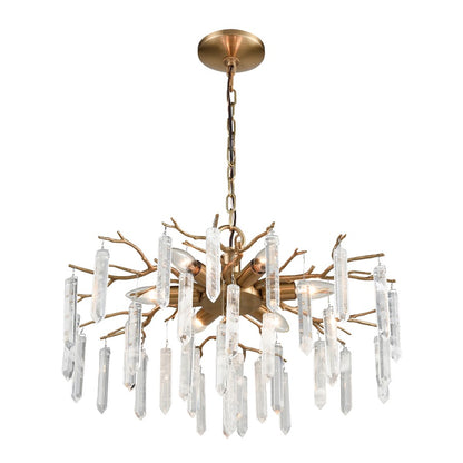 Atlas Lighting Kvist 22in 6-Light Chandelier | Transitional Cafe Bronze and Clear Crystal | Dining Room & Living Room | Model CL11212-BZ