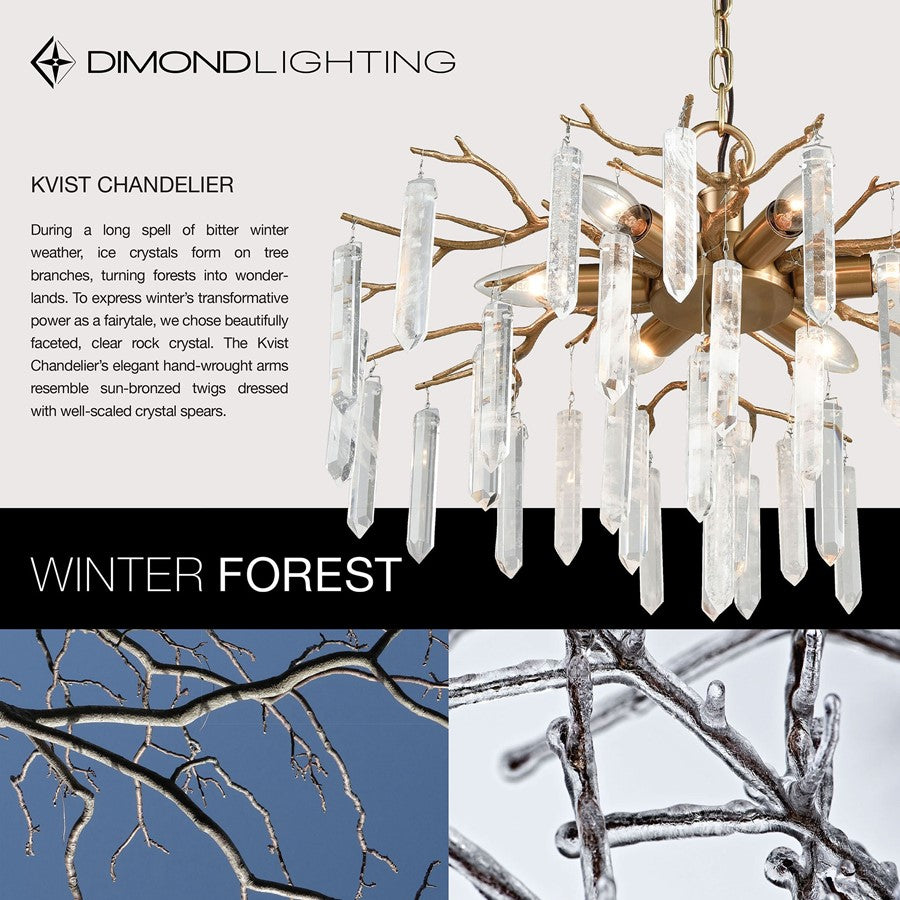Atlas Lighting Kvist 22in 6-Light Chandelier | Transitional Cafe Bronze and Clear Crystal | Dining Room & Living Room | Model CL11212-BZ
