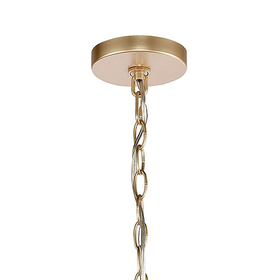 Atlas Lighting Levana 24in 5-Light Chandelier | Transitional Gold Metal and Clear Glass Drum Shade | Kitchen Island & Dining Room | Model CL11218-GD