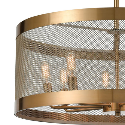 Atlas Lighting Line in the Sand 24in 8-Light Chandelier | Modern Art Deco Satin Brass and Antique Silver Metal | Dining Room & Bar | Model CL11224-BS