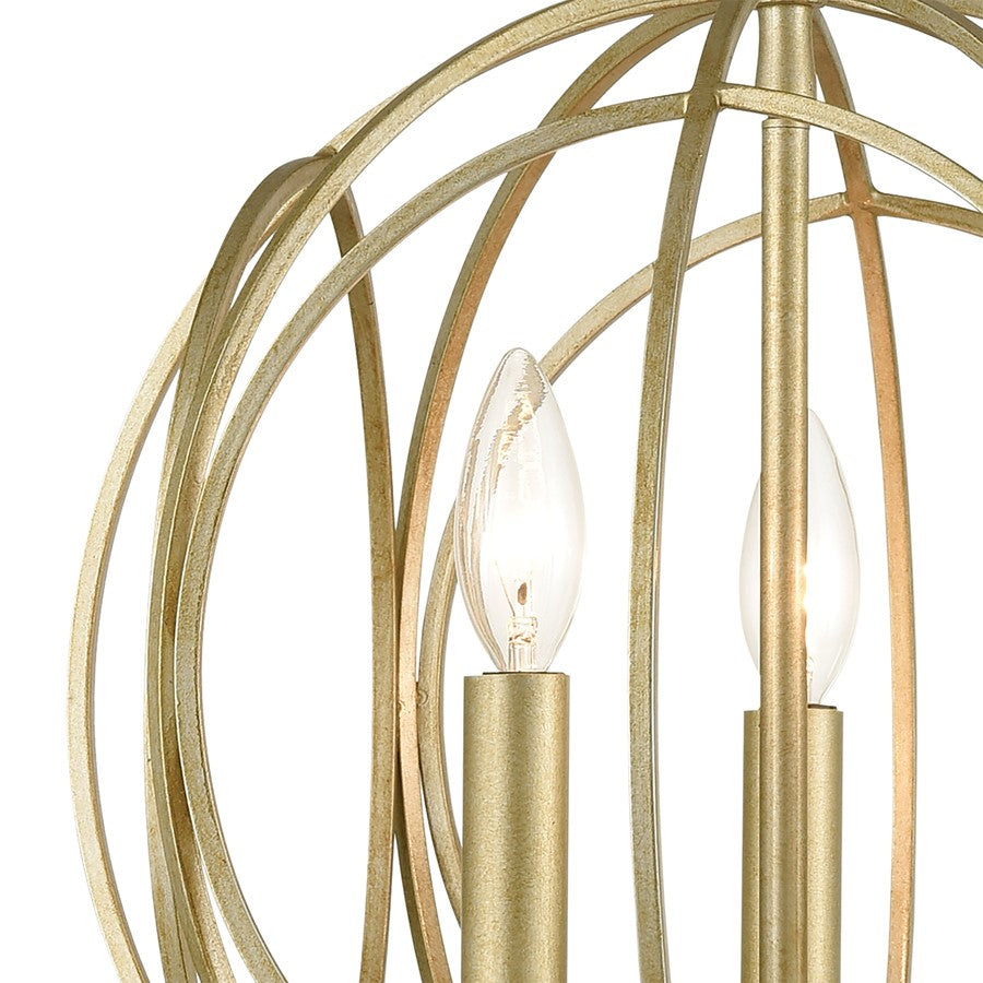 Atlas Loughton 14in 3-Light Chandelier | Modern Golden Silver Metal | Dining Room & Entryway | 14 x 14 x 16 in | Model CL11227-GD