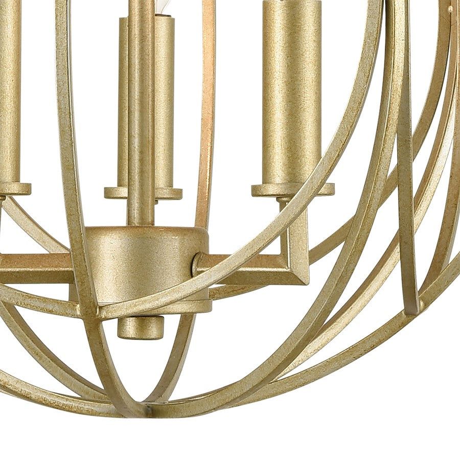 Atlas Loughton 14in 3-Light Chandelier | Modern Golden Silver Metal | Dining Room & Entryway | 14 x 14 x 16 in | Model CL11227-GD