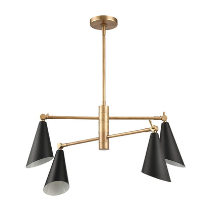 Atlas Lighting Luca 26'' Wide 4Lt Chandelier, Natural Brass