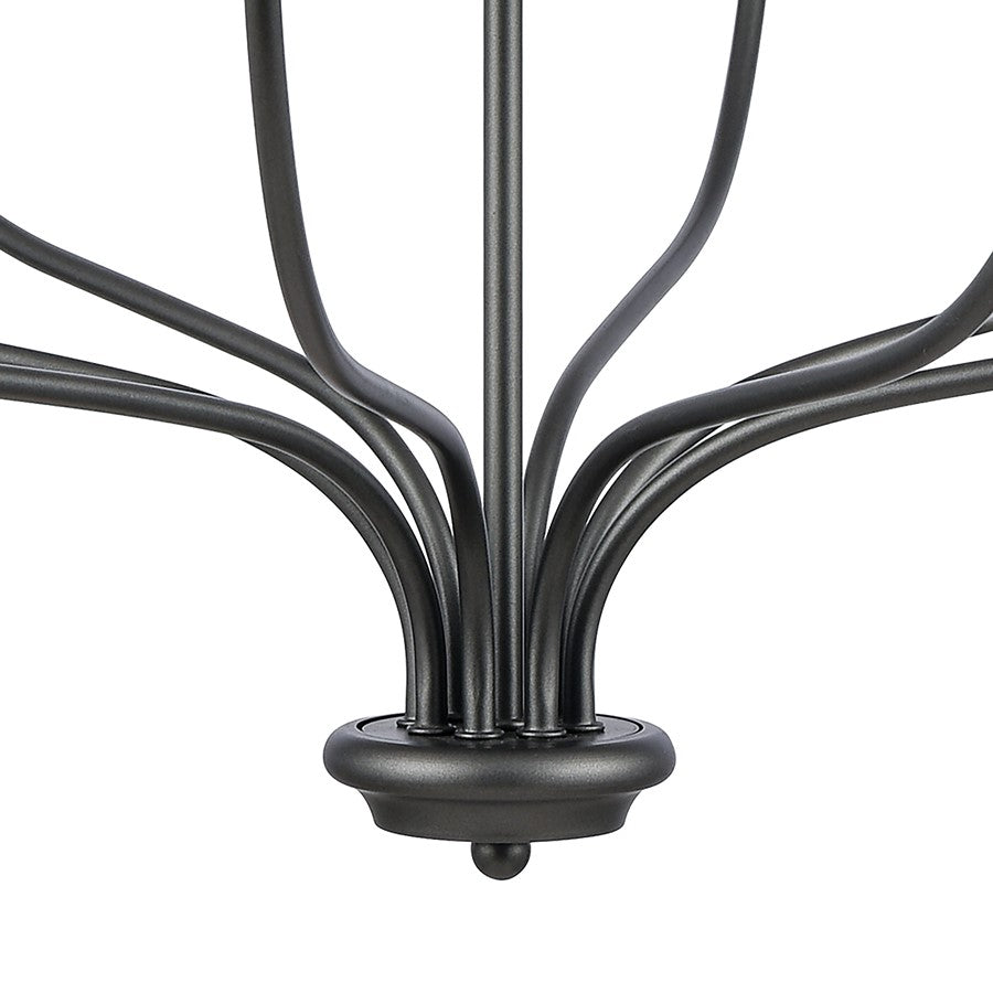 Atlas Lighting Madeline 32in 8-Light Chandelier | Transitional Dark Gray and Polished Nickel Metal | Dining Room & Living Room | Model CL11231-BK