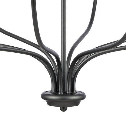 Atlas Lighting Madeline 32in 8-Light Chandelier | Transitional Dark Gray and Polished Nickel Metal | Dining Room & Living Room | Model CL11231-BK