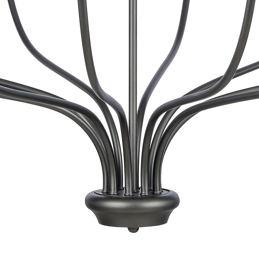 Atlas Lighting Madeline 45in 10-Light Chandelier | Transitional Dark Gray and Polished Nickel Metal | Dining Room & Living Room | Model CL11232-BK