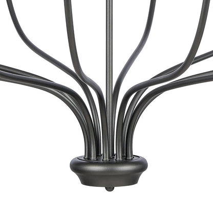 Atlas Lighting Madeline 45in 10-Light Chandelier | Transitional Dark Gray and Polished Nickel Metal | Dining Room & Living Room | Model CL11232-BK