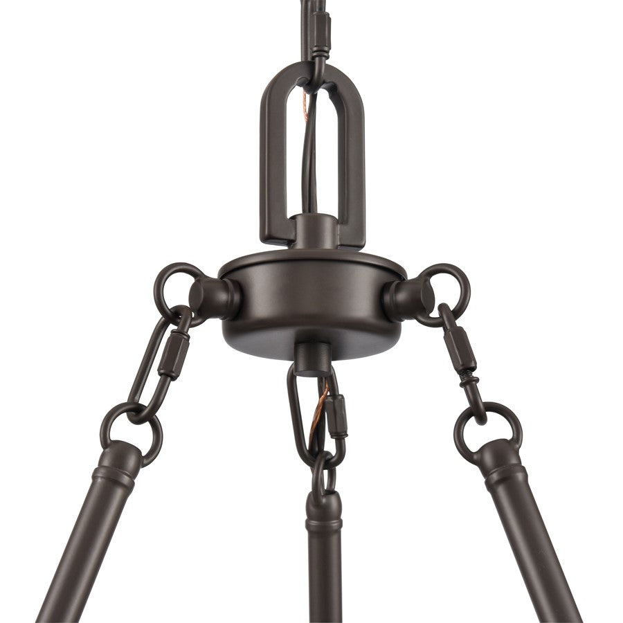 Atlas Lighting Marion 24in 5-Light Chandelier | Transitional Oil Rubbed Bronze and Natural Parchment Shade | Dining Room & Living | Model CL11235-BZ