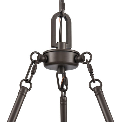 Atlas Lighting Marion 24in 5-Light Chandelier | Transitional Oil Rubbed Bronze and Natural Parchment Shade | Dining Room & Living | Model CL11235-BZ