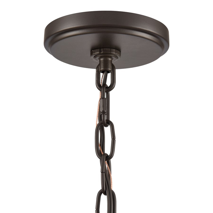 Atlas Lighting Marion 24in 5-Light Chandelier | Transitional Oil Rubbed Bronze and Natural Parchment Shade | Dining Room & Living | Model CL11235-BZ