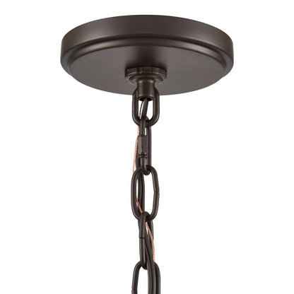 Atlas Lighting Marion 24in 5-Light Chandelier | Transitional Oil Rubbed Bronze and Natural Parchment Shade | Dining Room & Living | Model CL11235-BZ