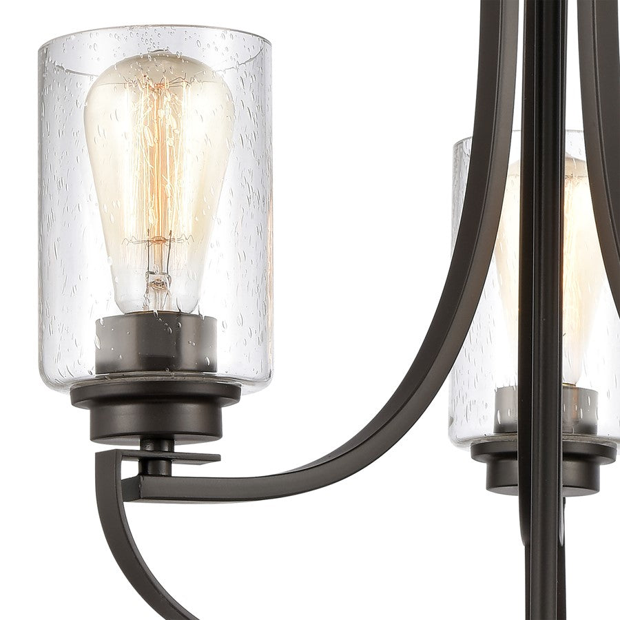 Atlas Lighting Market Square 19in 3-Light Chandelier | Transitional Oil Rubbed Bronze and Clear Seeded Glass | Dining Room | Model CL11236-BZ