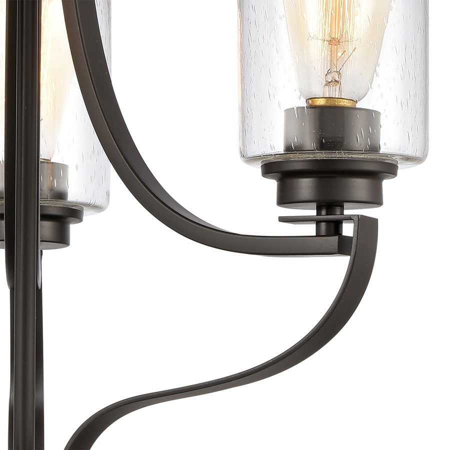 Atlas Lighting Market Square 19in 3-Light Chandelier | Transitional Oil Rubbed Bronze and Clear Seeded Glass | Dining Room | Model CL11236-BZ