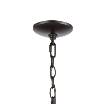 Atlas Lighting Market Square 19in 3-Light Chandelier | Transitional Oil Rubbed Bronze and Clear Seeded Glass | Dining Room | Model CL11236-BZ