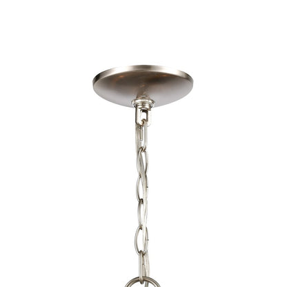 Atlas Lighting Market Square 24in 5-Light Chandelier | Transitional Brushed Nickel and Clear Seeded Glass | Dining Room & Living | Model CL11237-NK