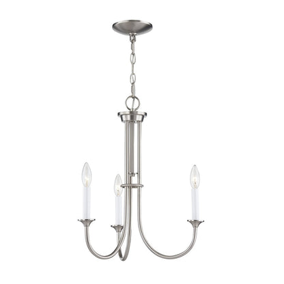 Atlas Lighting Meadowview 18in 3-Light Chandelier | Traditional Brushed Nickel Metal | Dining Room & Kitchen Island | Model CL11241-NK