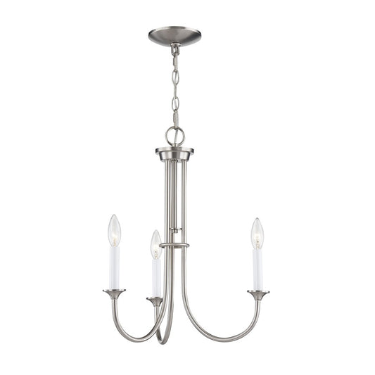Atlas Lighting Meadowview 18in 3-Light Chandelier | Traditional Brushed Nickel Metal | Dining Room & Kitchen Island | Model CL11241-NK