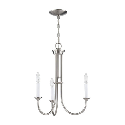Atlas Lighting Meadowview 18in 3-Light Chandelier | Traditional Brushed Nickel Metal | Dining Room & Kitchen Island | Model CL11241-NK