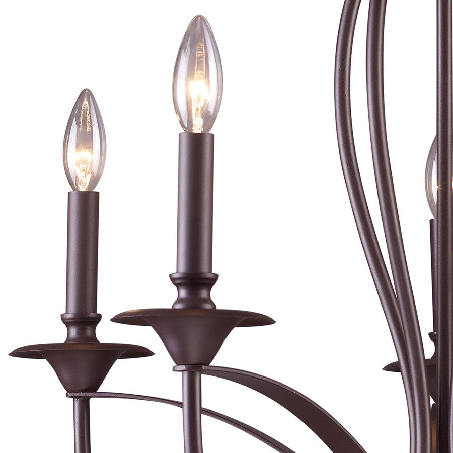 Atlas Lighting Medford 26in 5-Light Chandelier | Transitional Oil Rubbed Bronze Metal | Dining Room & Kitchen Island | Model CL11244-BZ