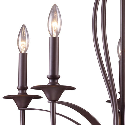 Atlas Lighting Medford 26in 5-Light Chandelier | Transitional Oil Rubbed Bronze Metal | Dining Room & Kitchen Island | Model CL11244-BZ