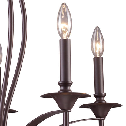 Atlas Lighting Medford 26in 5-Light Chandelier | Transitional Oil Rubbed Bronze Metal | Dining Room & Kitchen Island | Model CL11244-BZ