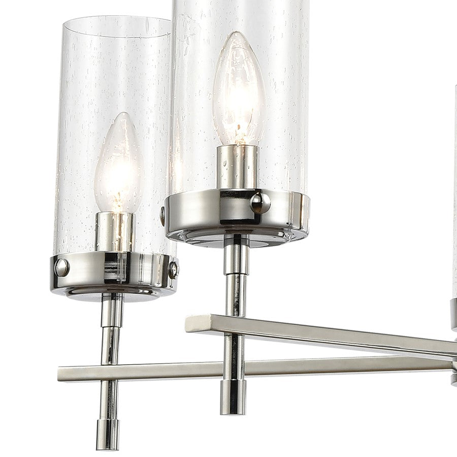 Atlas Lighting Melinda 25in 5-Light Chandelier | Transitional Polished Chrome and Clear Seeded Glass | Dining Room & Kitchen | Model CL11249-CH