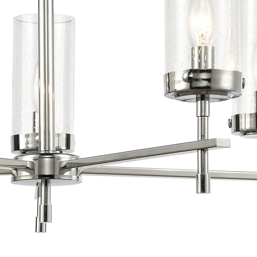 Atlas Lighting Melinda 25in 5-Light Chandelier | Transitional Polished Chrome and Clear Seeded Glass | Dining Room & Kitchen | Model CL11249-CH