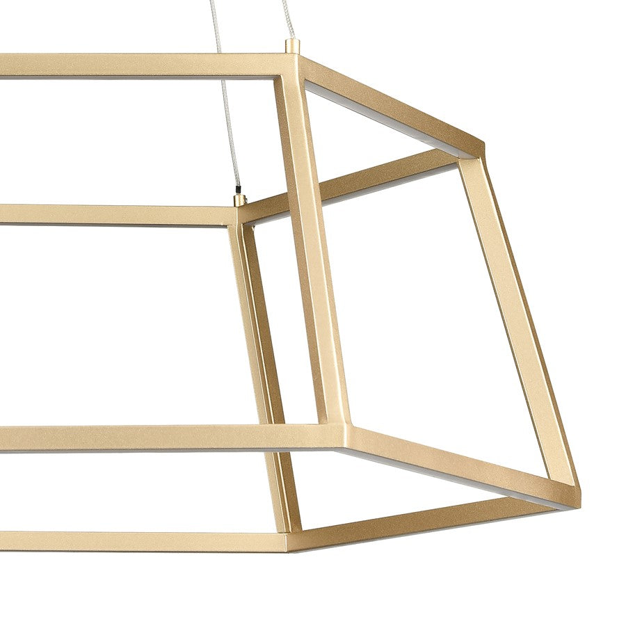 Atlas Lighting Minimalist 21in LED Chandelier | Modern Soft Gold Metal Geometric | Dining Room & Living Room | 21 x 21 x 9 in | Model CL11251-GD